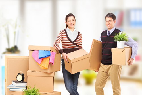 Household items neatly packed for relocation in Enfieldwash
