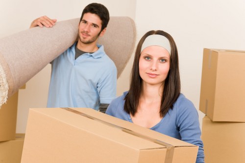 Packed moving boxes ready for removals in Enfieldwash