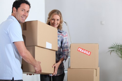 Packed belongings prepared for long-term storage