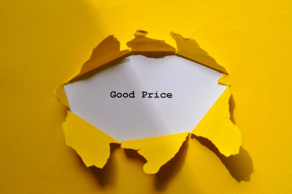 An image showing the word 'price' spelled out with five yellow plastic letter blocks on a bright blue background. The blocks are evenly spaced, with each letter clearly visible in dark blue font. The 